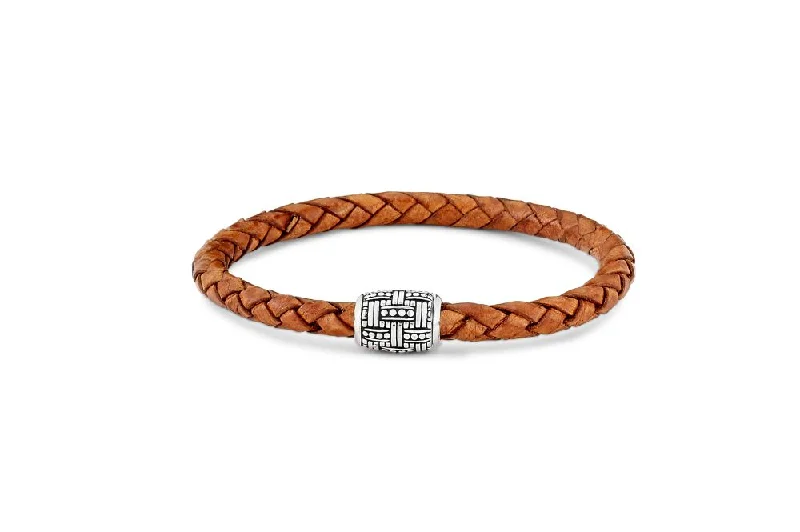 chunky bangles for women-Lewotolo Bracelet- Brown Leather