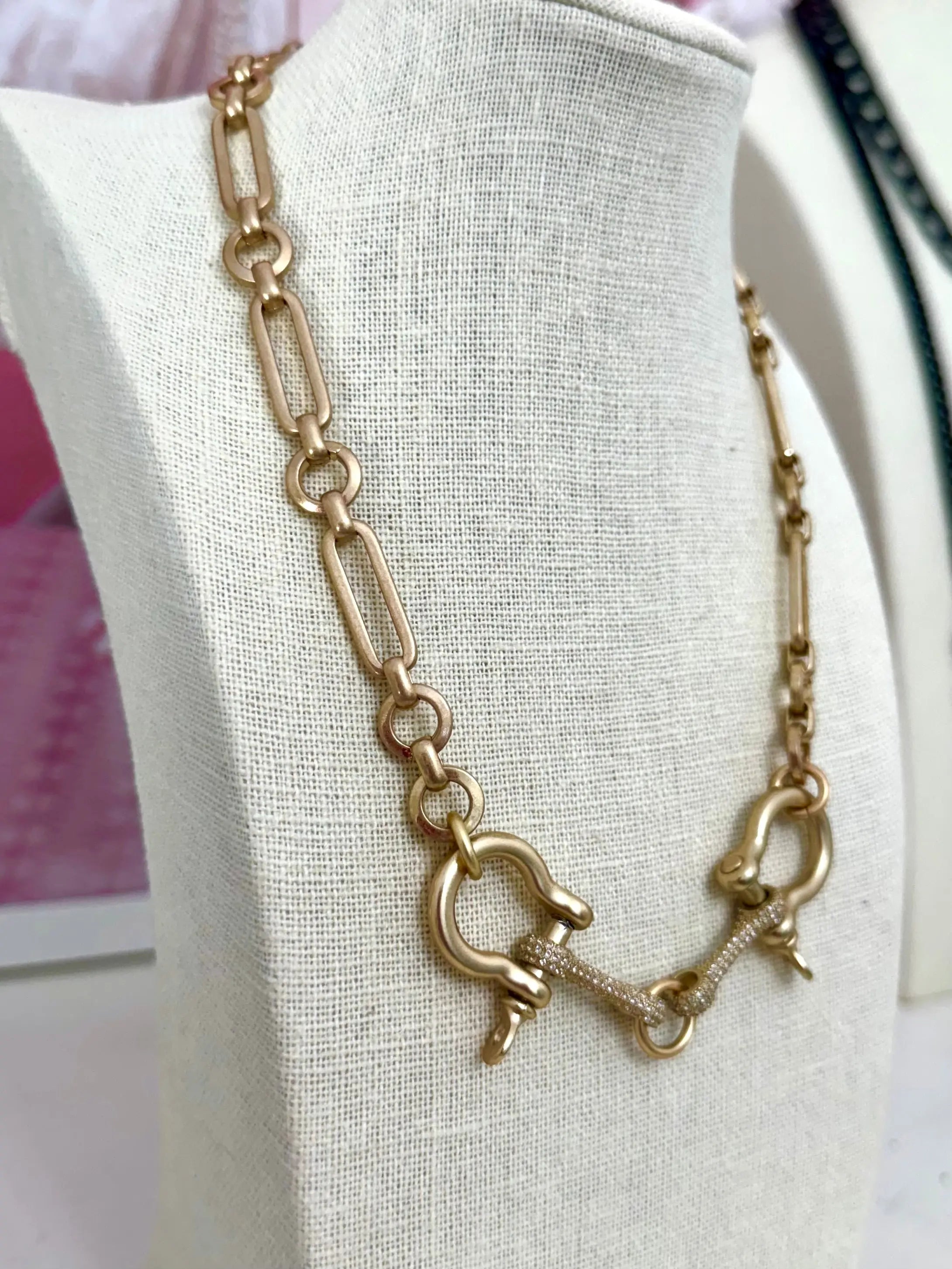 charm necklaces for women-Horse Bit Necklace - Gold