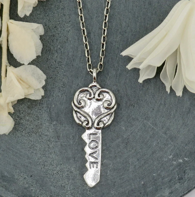 crystal necklaces for women-Romantic Key Necklace