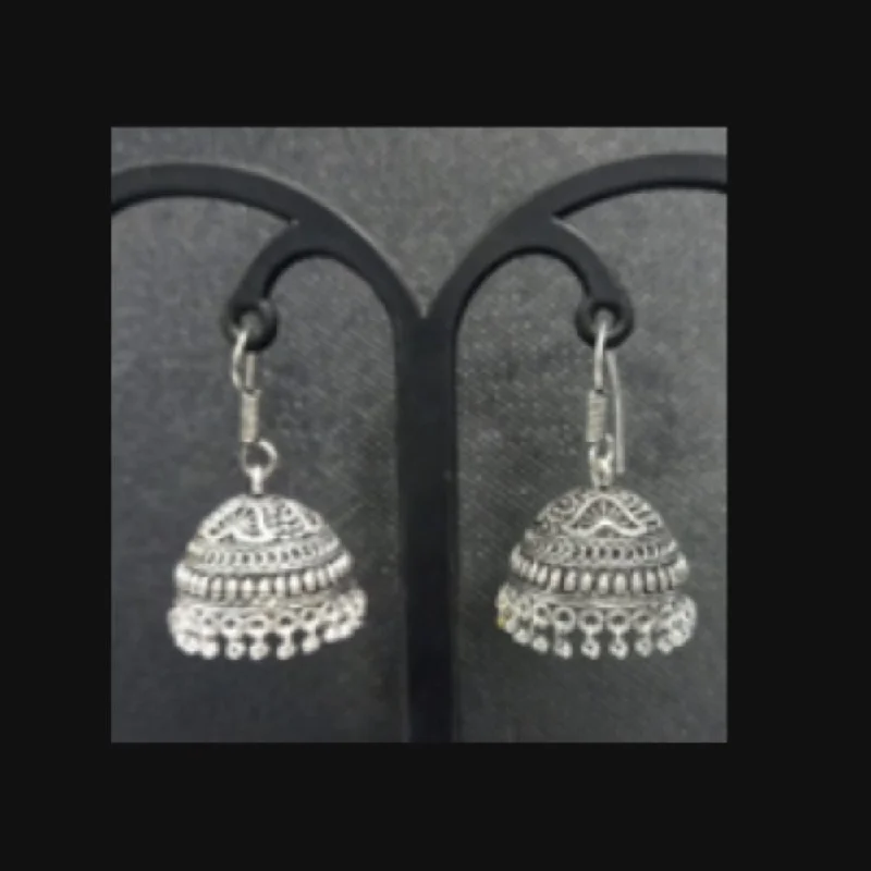 custom earrings for women-Infinity Jewels Silver Plated Jhumki Earrings