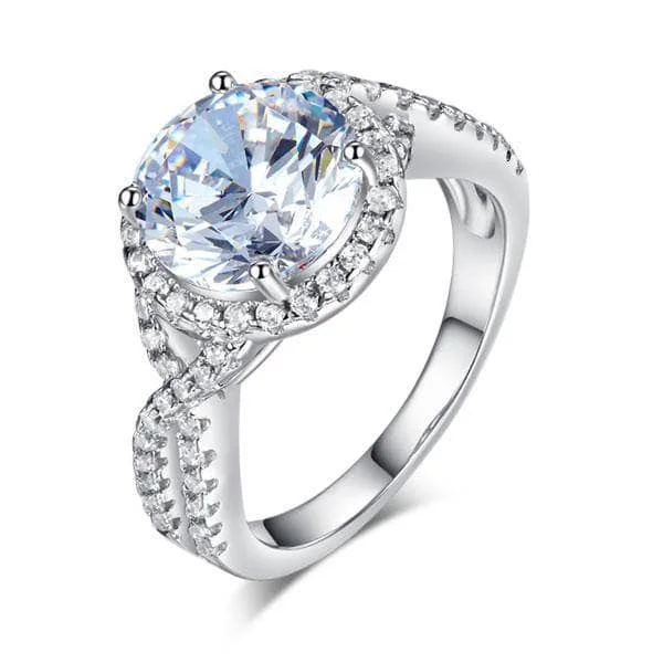 simple diamond engagement rings-3 Carat Created Diamond Luxury Engagement Ring