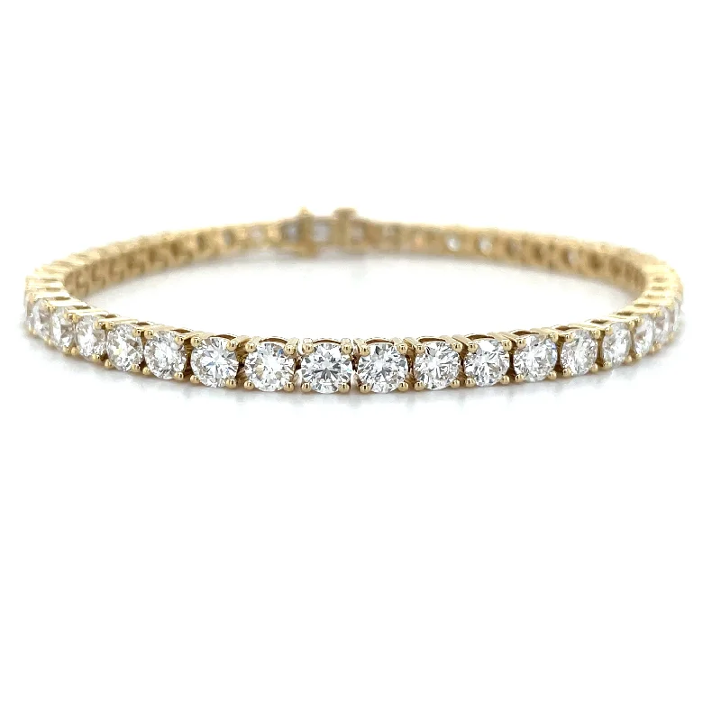 bangle bracelet sets for women-14ct Yellow Gold 8.72ct Laboratory Grown Diamond Tennis Bracelet