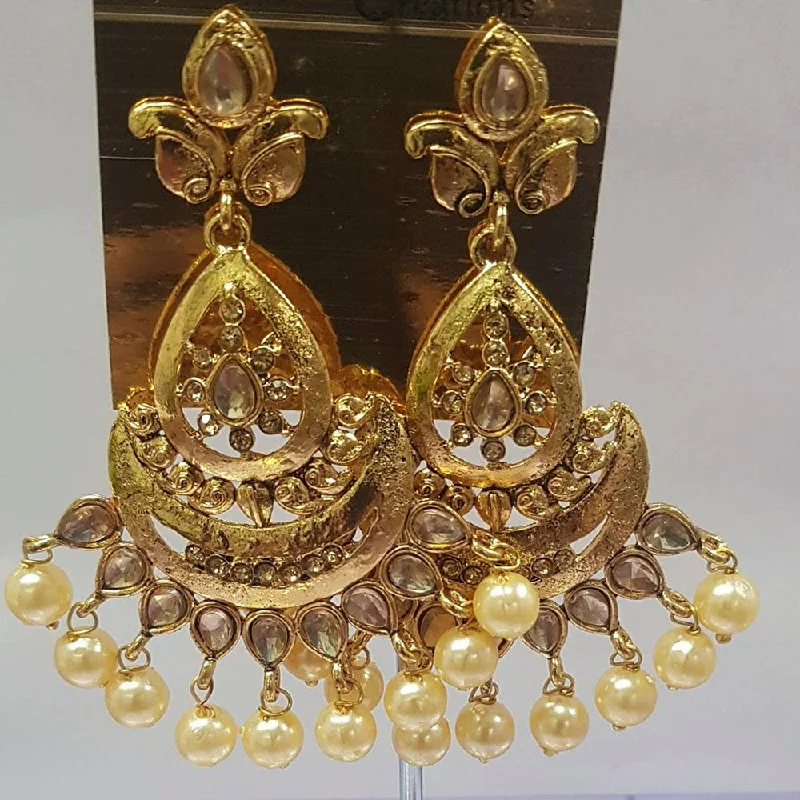 gold drop earrings for women-Shreeji Austrian Stone Gold Plated Dangler Earrings-ShreejiEar14