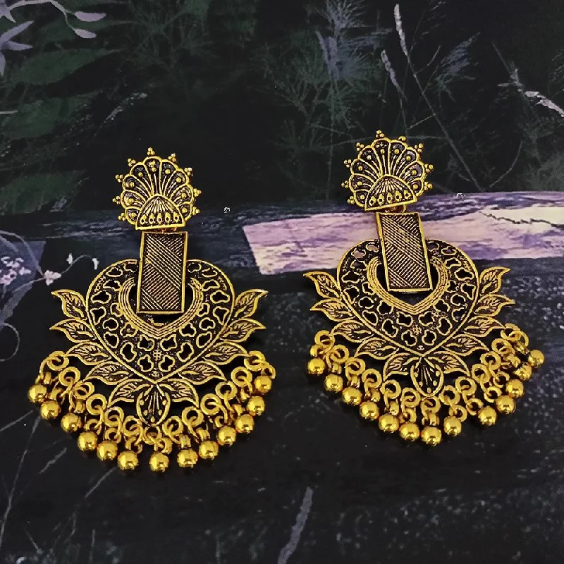 vintage diamond earrings for women-Woma Gold Plated Dangler Earrings  - 1318366A