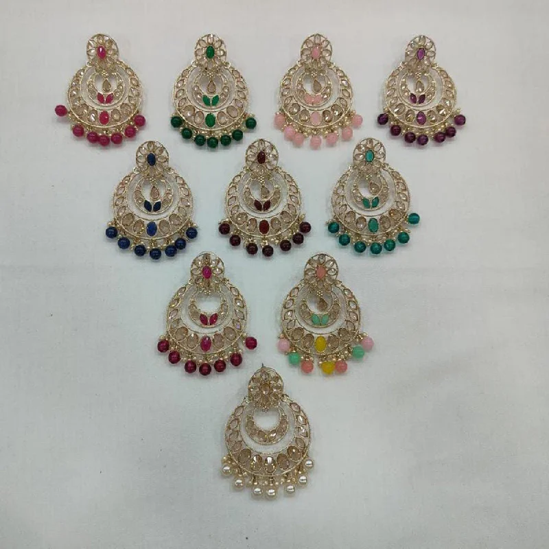 wedding earrings for women-Manisha Jewellery Gold Plated Crystal Stone Dangler Earrings