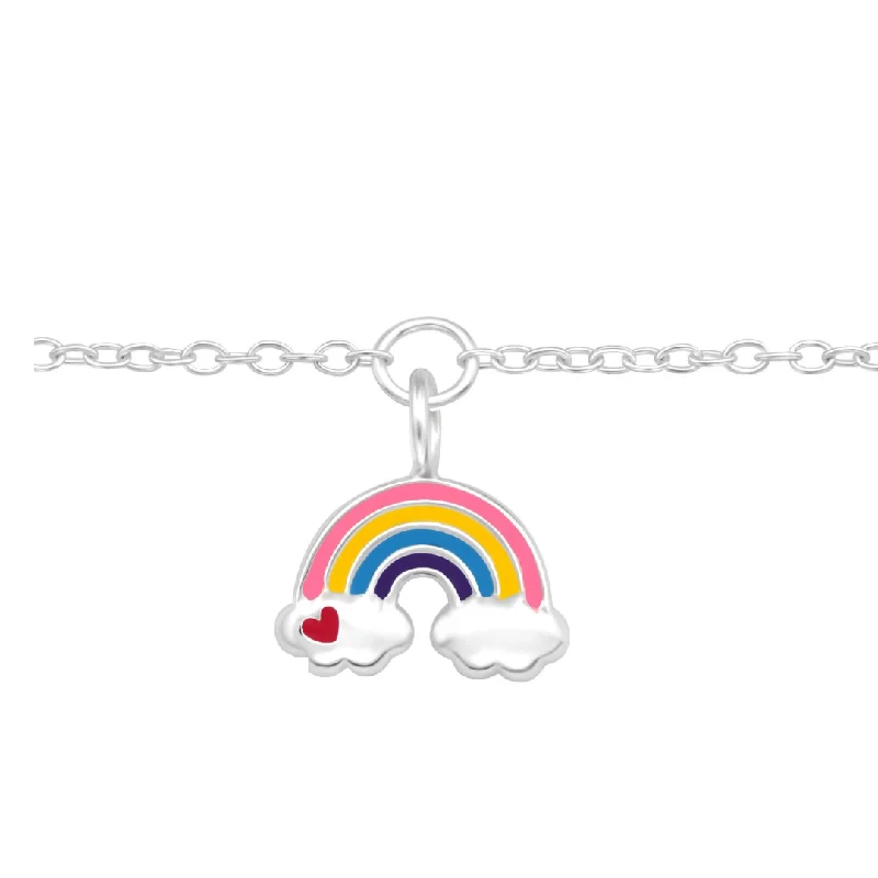 delicate bangle sets for women-Children’s Sterling Silver Rainbow Bracelet.