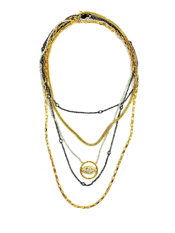 gold chain necklaces for women-Eye that Sees All Necklace Set