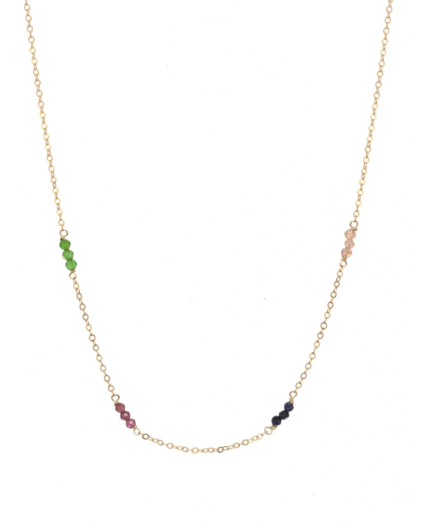 custom pendant necklaces for women-Sahar Gold Beaded Gem Necklace