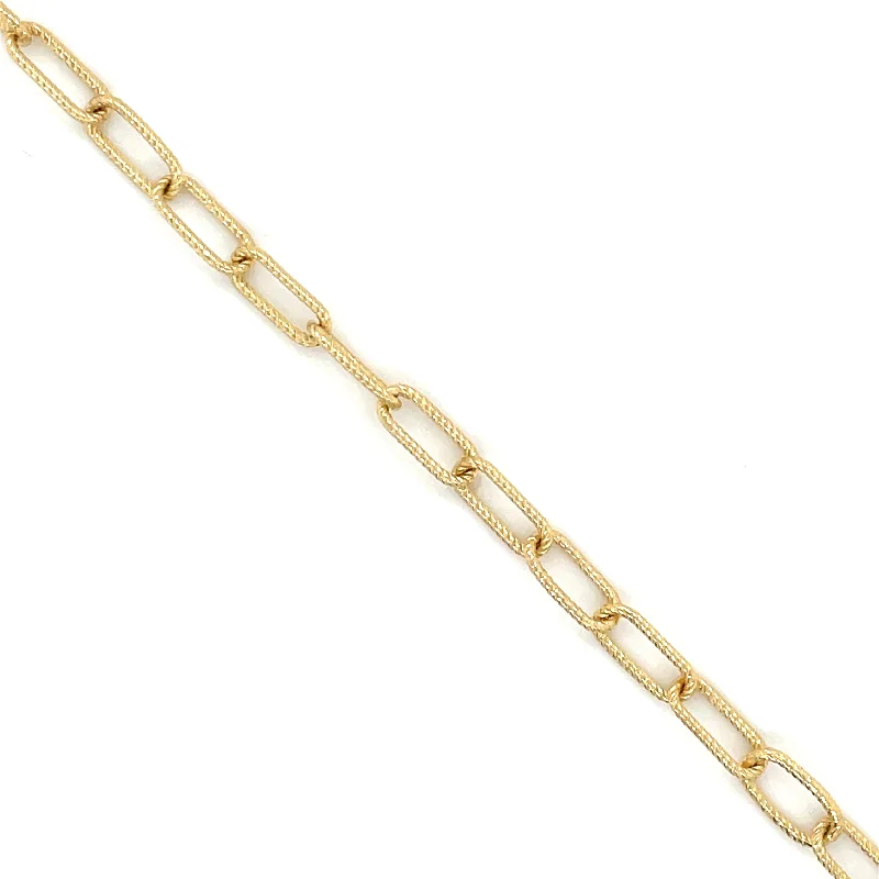 luxury bangles for women-9ct Yellow Gold Linked Paper Bracelet