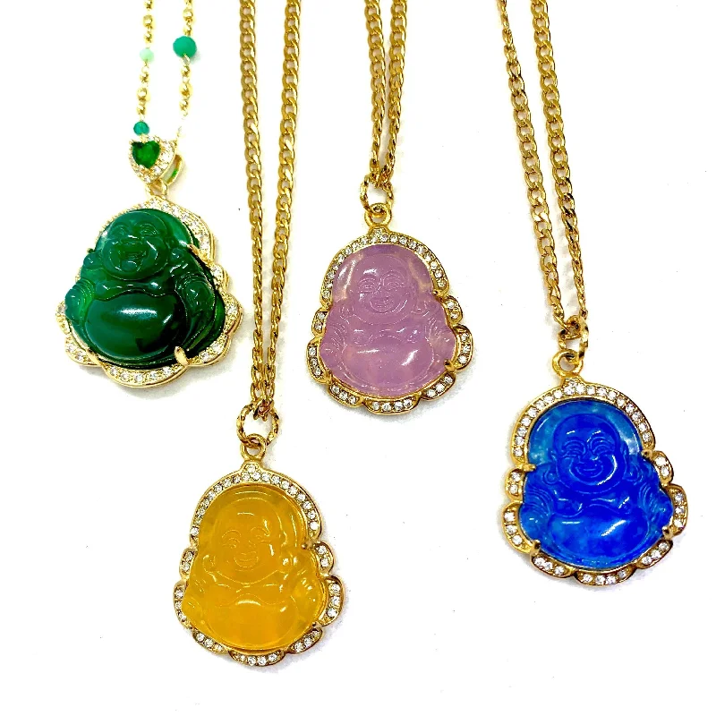 artistic necklaces for women-Jade Buddha Necklace