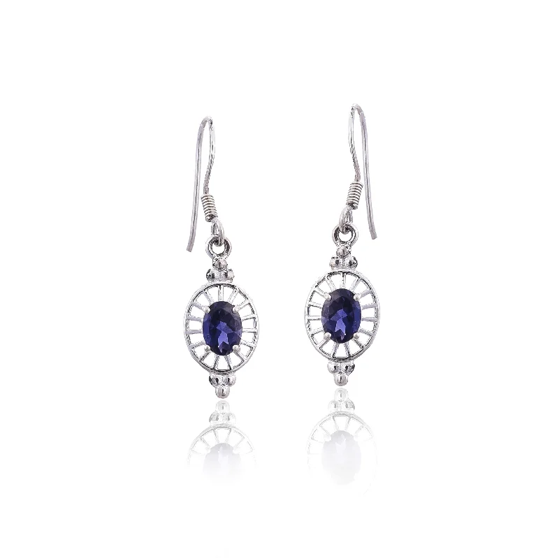 fashion earrings for evening wear-Silver Mountain Sterling Silver Iolite Earring