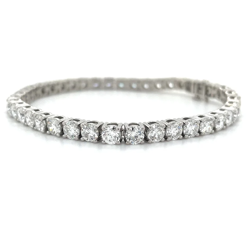 handmade bangles for women-14ct White Gold 9.84ct Laboratory Grown Diamond Tennis Bracelet