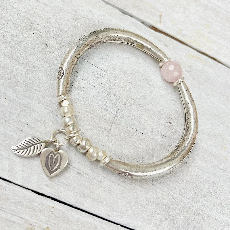 stretchable bangles for women-KUNZITE PEACE AND CLARITY BRACELET