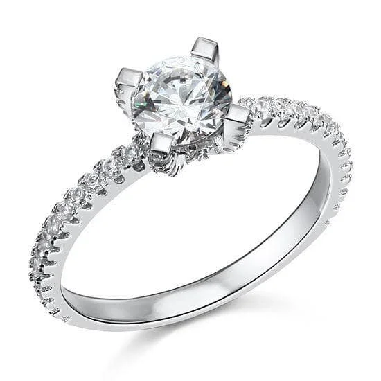 modern diamond engagement rings-1 Carat Created Diamond Engagement Ring