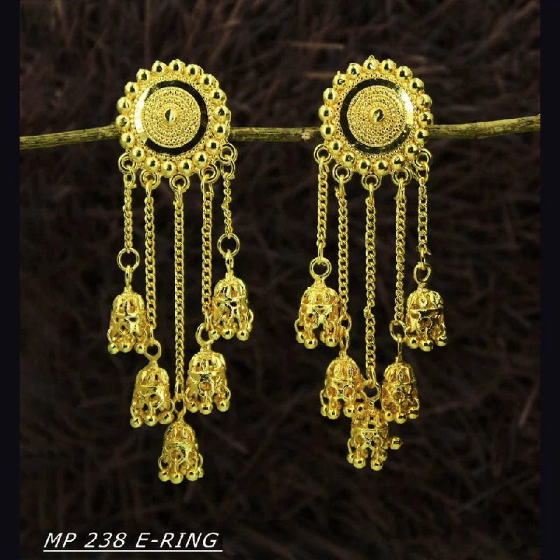 luxury gold earrings for women-Mahavir Forming Gold Plated Dangler Earrings  - MP 238 E Ring