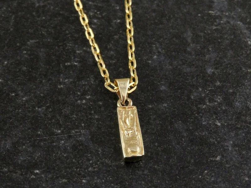 minimalist necklaces for women-Solid Gold Small Mezuzah Charm Necklace