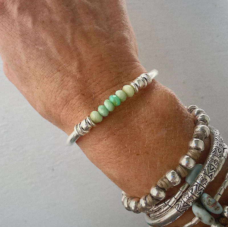 vintage bangles for women-PETITE OCEAN LOVERS CHRYSOPRASE  BRACELET