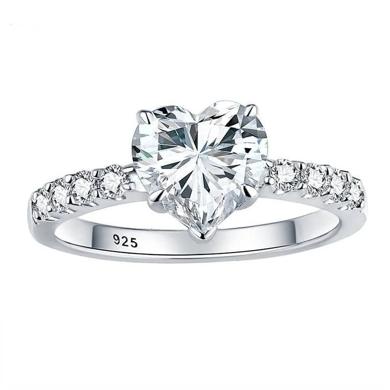 affordable platinum engagement rings-Heart Cut Diamond Engagement Ring