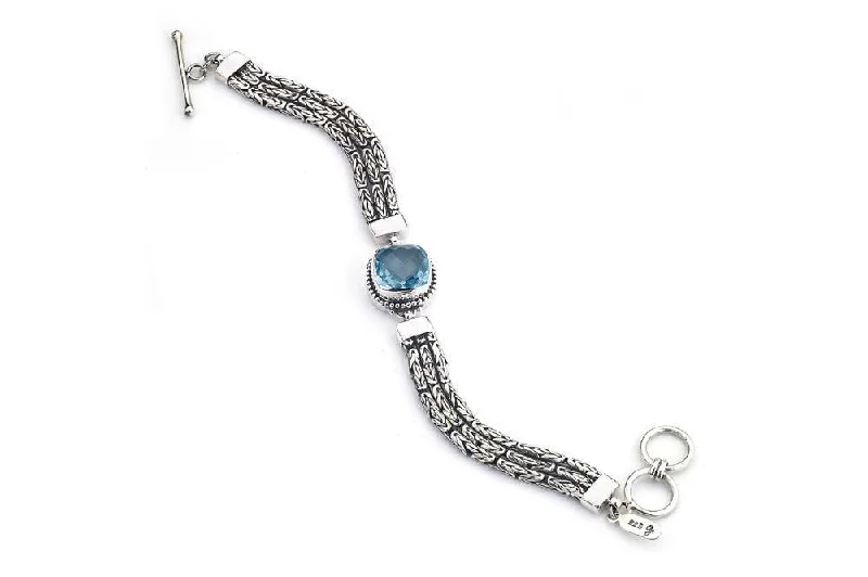 exquisite bangles for women-Negara Bracelet- Blue Topaz