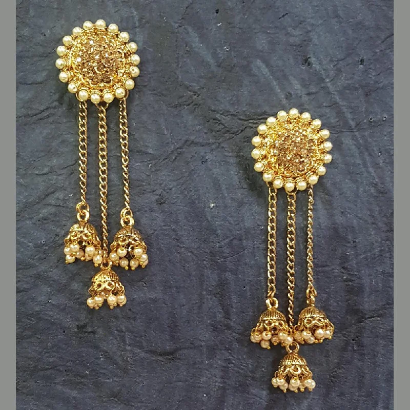 sparkling drop earrings for women-Shreeji Gold Plated Jhumki Earrings