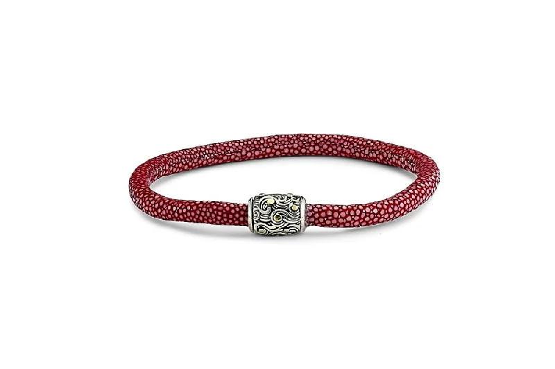 stretch bangles for women-Ranu Bracelet- Bordeaux Stingray