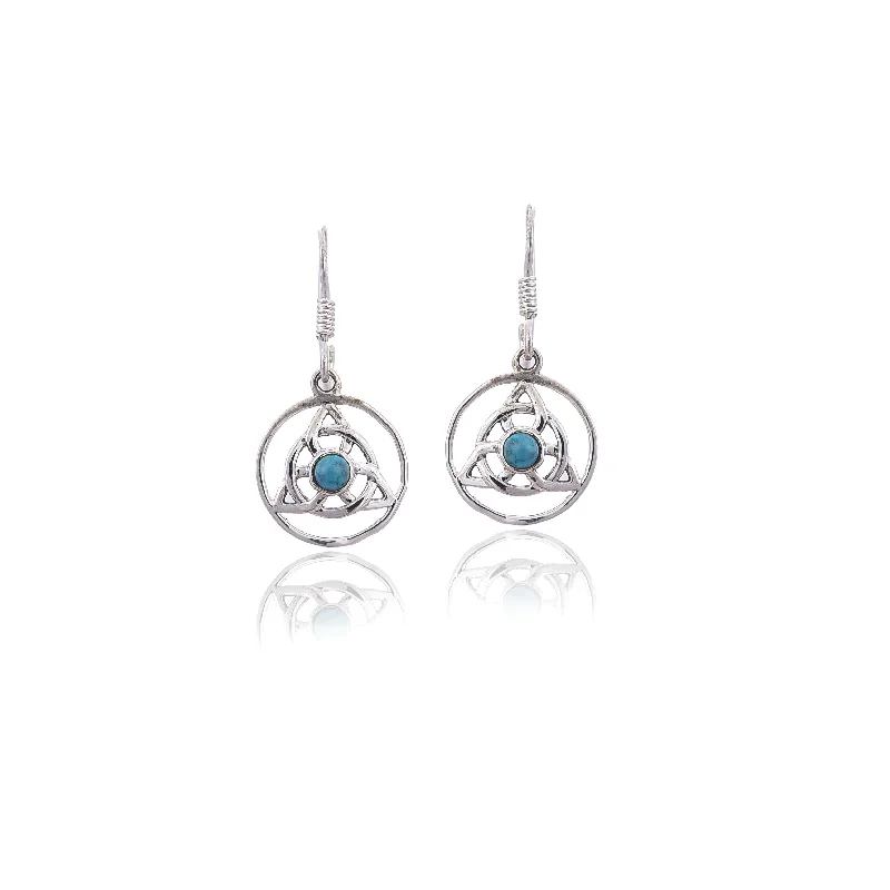 gemstone drop earrings for women-Silver Mountain 925 Silver Turquoise Earring