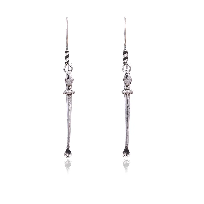 crystal drop earrings for women-Silver Mountain 925 Silver long Earring