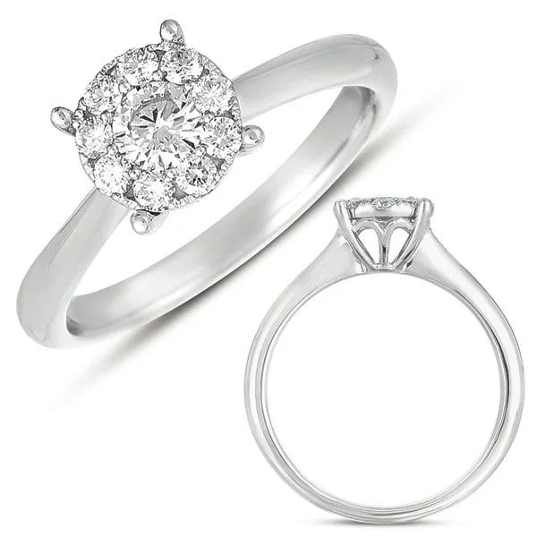 handmade engagement rings-S. Kashi 14K White Gold .49ctw Diamond Halo Style Ring (95103)