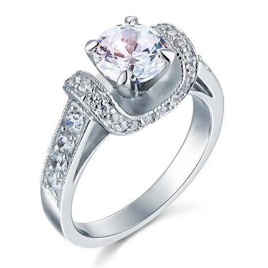 wedding engagement rings for women-1.25 Carat Created Diamond Wedding Engagement Ring