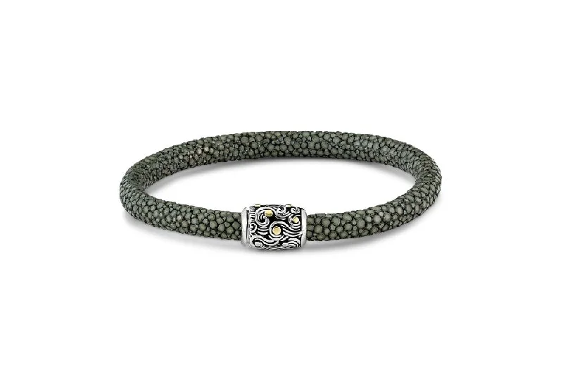 diamond-studded bangles for women-Ranu Bracelet- Steel Stingray