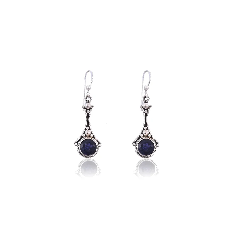 dangly earrings for women-Silver Mountain Sterling Silver Iolite Earring