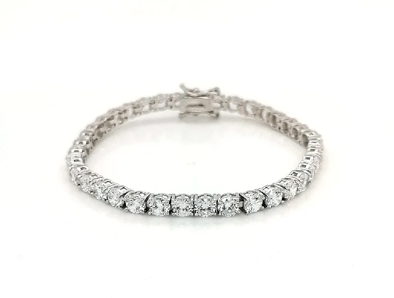 anniversary bangles for women-4mm Sterling Silver Rhodium Plated Tennis Bracelet