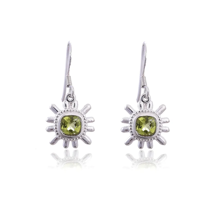 drop earrings for women-Silver Mountain Sterling Silver Peridot Earring