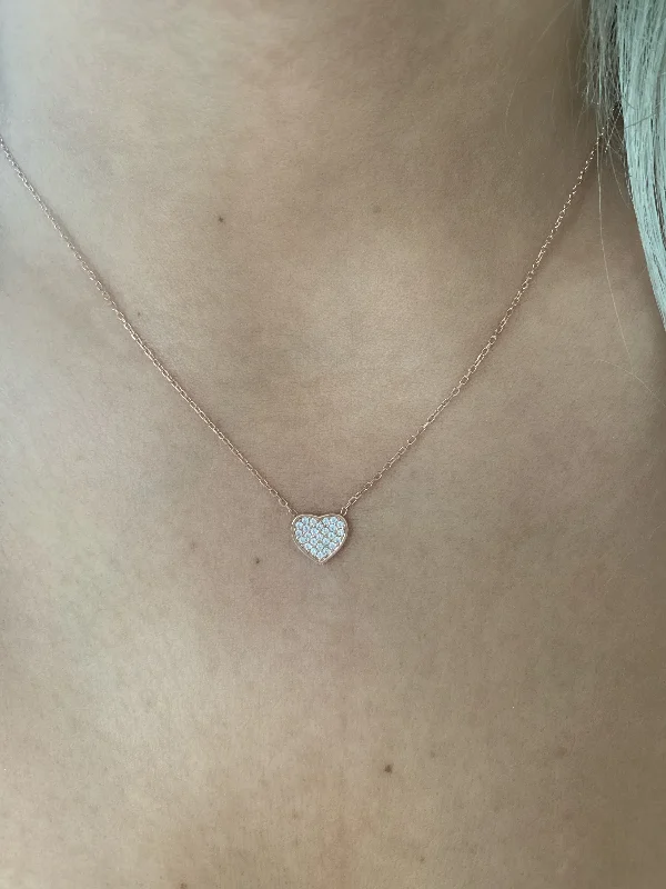 cute necklaces for women-Mini Full Heart Necklace