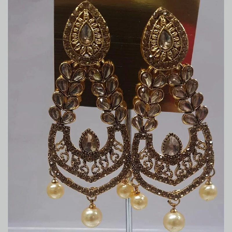 earrings for women-Shreeji Austrian Stone Gold Plated Dangler Earrings-ShreejiEar09