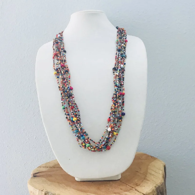 artistic necklaces for women-Village Love Beaded Necklace