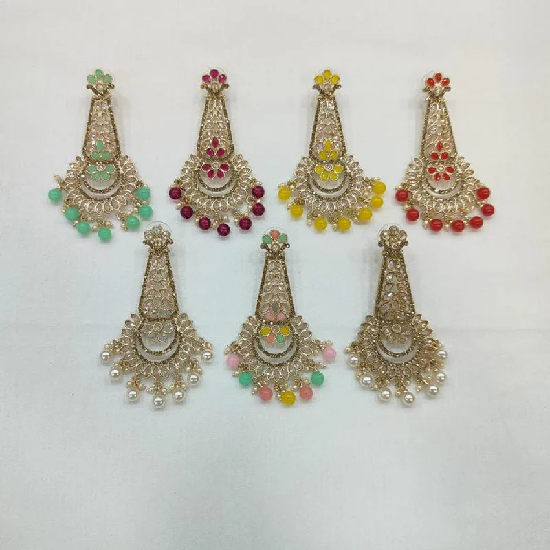 multi-colored earrings for women-Manisha Jewellery Gold Plated Crystal Stone Dangler Earrings