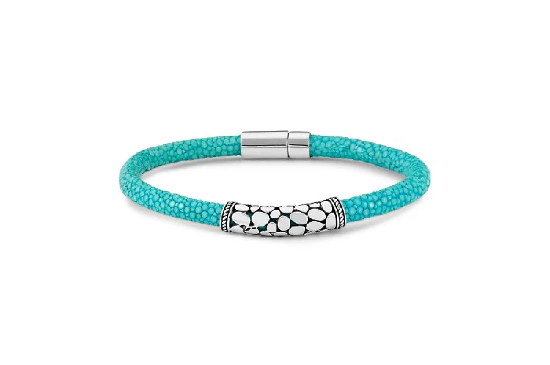 luxury crystal bangles for women-Api Bracelet- Turquoise Stingray