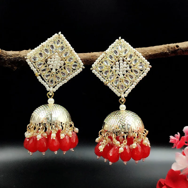 stud earrings for women-Pooja Bangles Gold Plated Jhumki Earrings