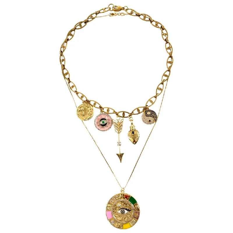 gold-plated necklaces for women-Balance Charmed Necklaces - Individuals or Set