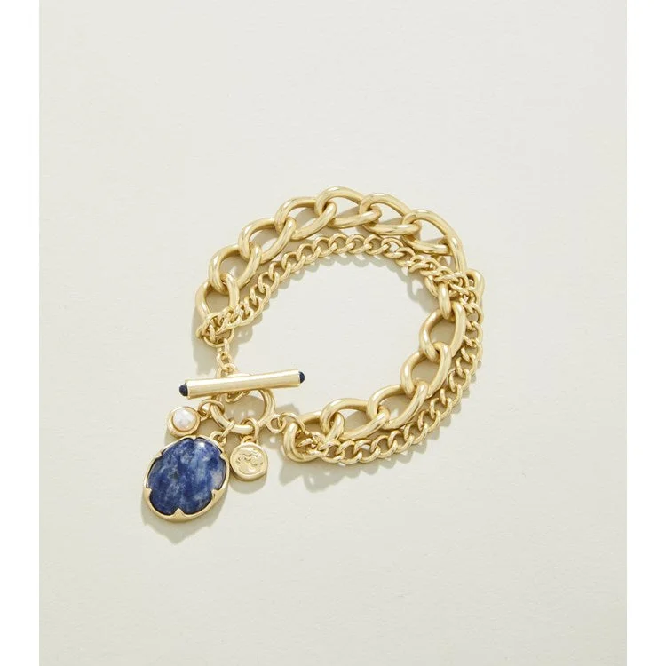 sparkle bangles for women-Coralie Toggle Bracelet Blue