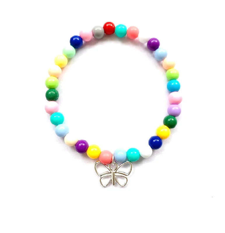 statement bangle bracelets for women-‘She’s like a Butterfly’ - Colourful Beaded Bracelet