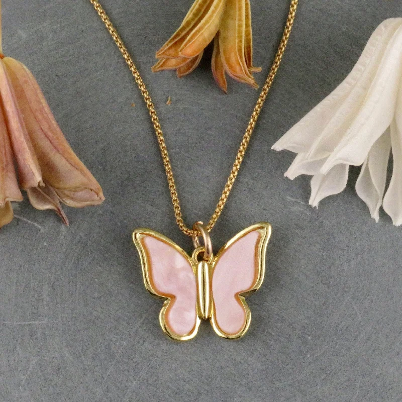 gemstone necklaces for women-Gold Butterfly Necklace