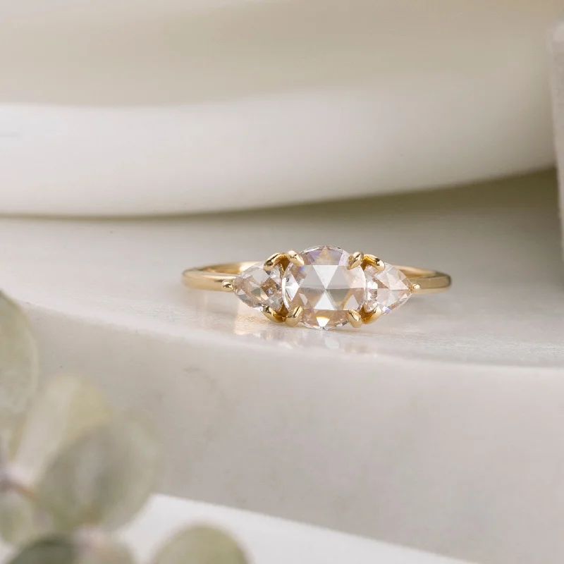 platinum and diamond engagement rings-Madison Ring, 0.50ct Rose Cut Diamond, 14k Yellow Gold (One of a kind)