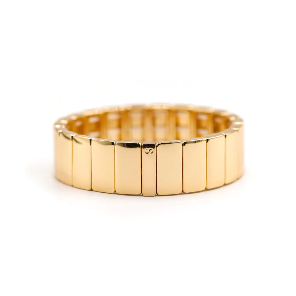 multi-row bangles for women-Simone À Bordeaux Bracelet - Colorblock Gold