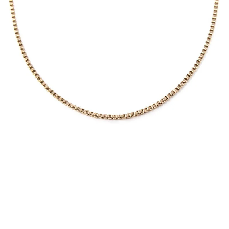 vintage gold necklaces for women-Stainless Steel Rose Gold Plated Box Chain Necklace 20 Inch