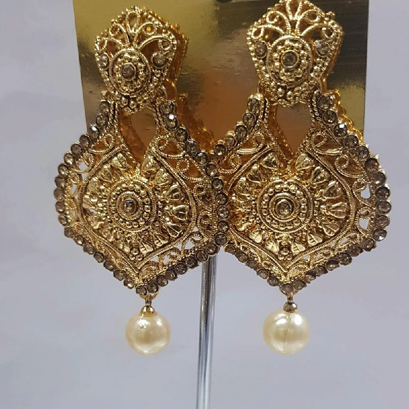 wedding earrings for women-Shreeji Austrian Stone Gold Plated Dangler Earrings-ShreejiEar22