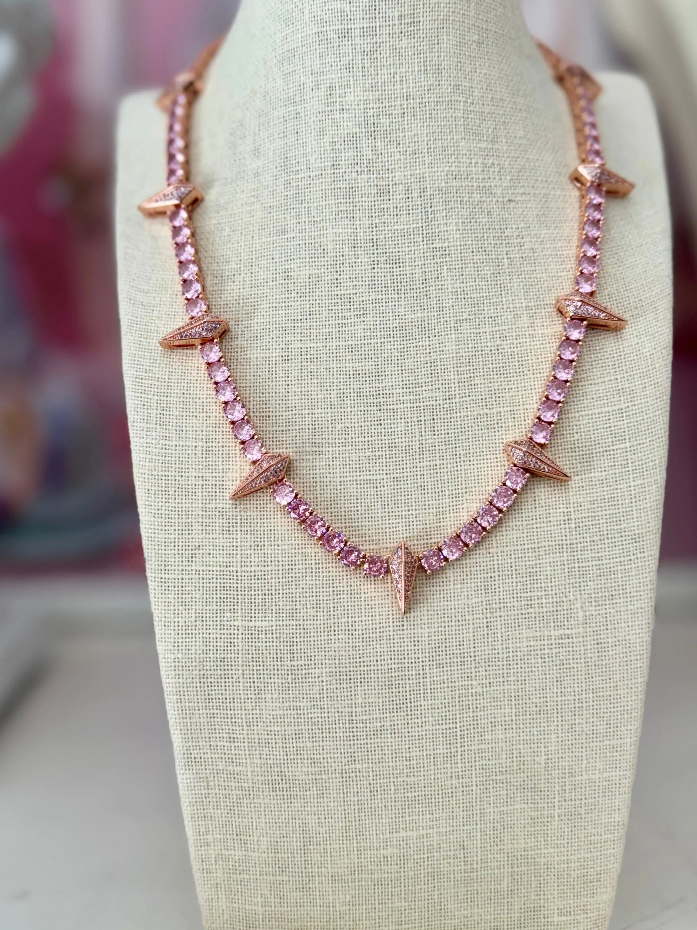 modern gold necklaces for women-Grit and Grace Necklace - Pink