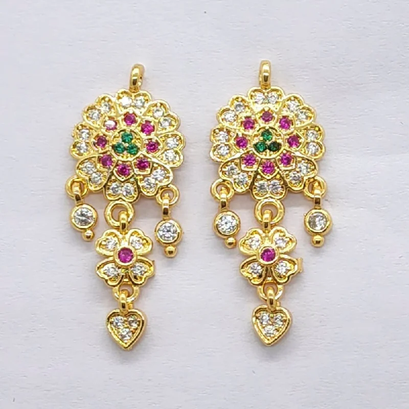 luxury gold earrings for women-Raiyaraj Gold Plated American Diamond Micro Plated Pack of 3 Dangler Earrings