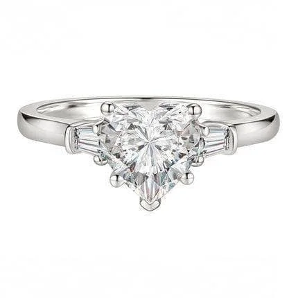 oval engagement rings-Created Diamond 2CT Heart Shape Romantic Ring